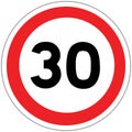 Panneau de signalisation routier en France: limitation ÃÂ  30 km/h